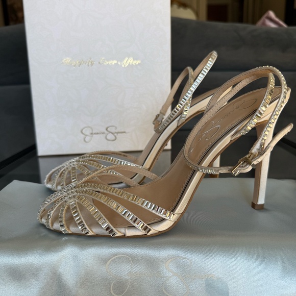 never worn Jessica Simpson glam wedding shoe - Picture 3 of 8
